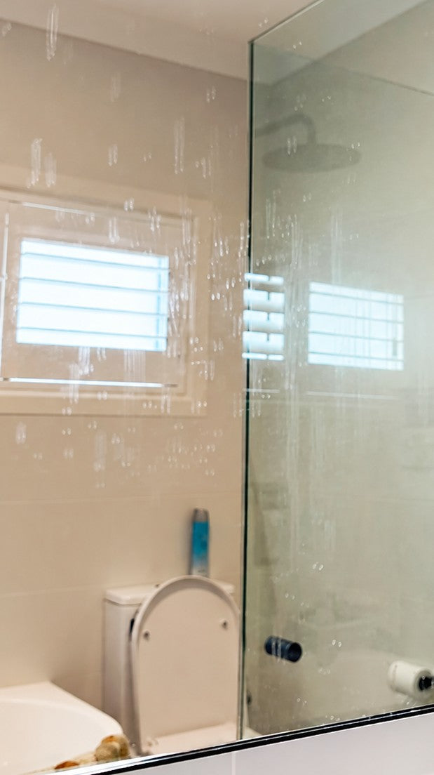 Glass wiped with a regular cloth, streaky
